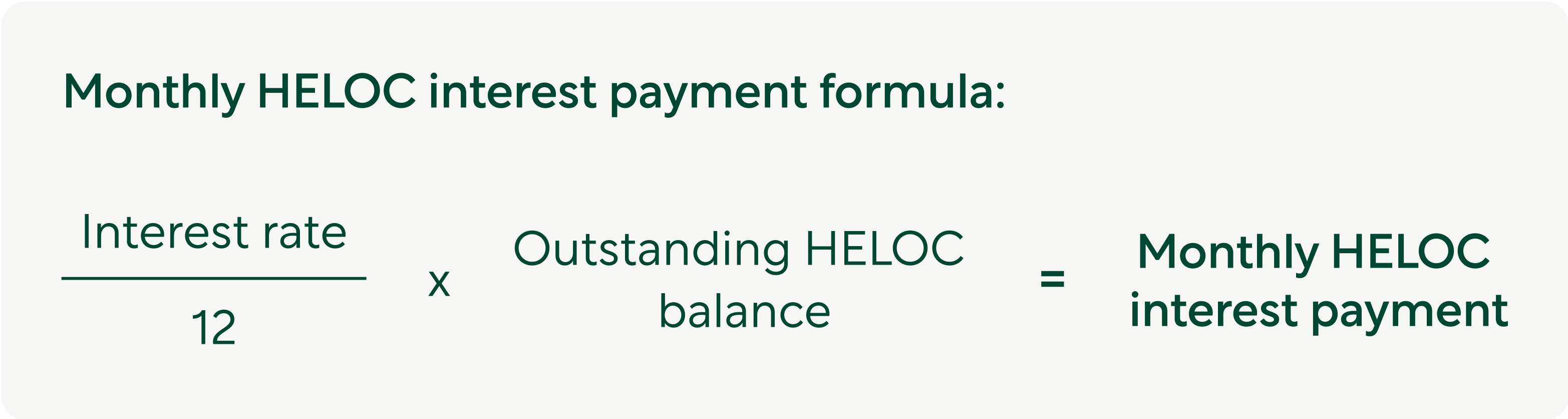 Home Equity Line of Credit (HELOC) calculator monthly payment formula