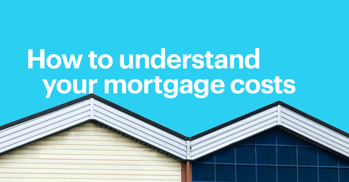  Top of Modern Style Home with Text That Reads: How to Understand Your Mortgage Costs